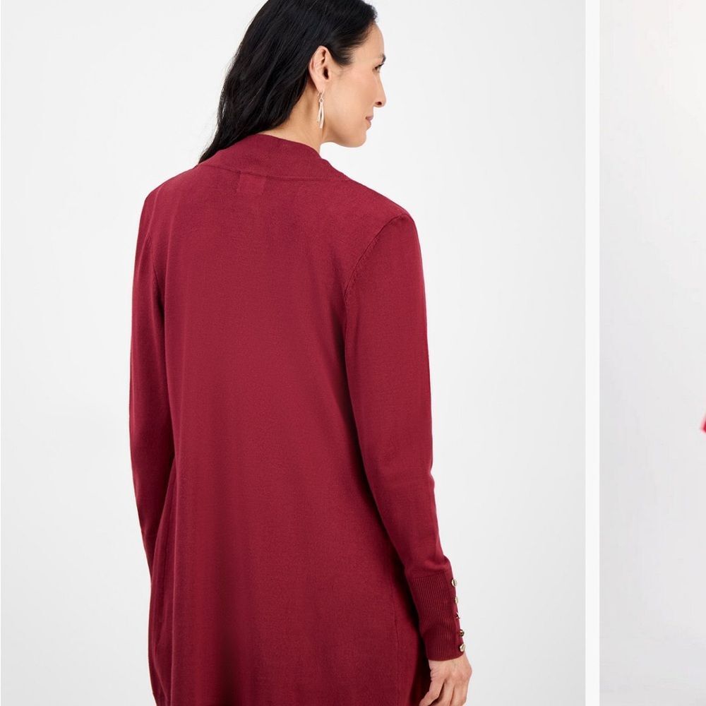 Jmcollections Open-Front Button-Cuff Cardigan Swe… - image 2